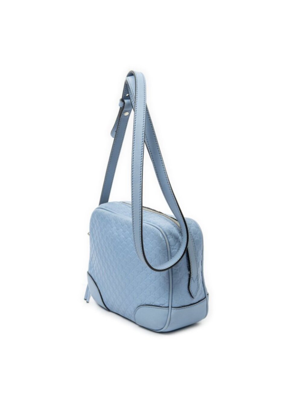 Gucci Bree Cross Belt Bag Light Blue Micro Guccissima Leather - Picture 2 of 10